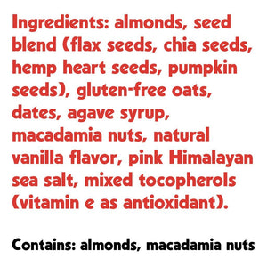Combo Box Almond Macadamia & Peanut Butter Mini Seed + Nut Bar : 24 count