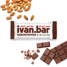 Load image into Gallery viewer, Dark Chocolate Almond Seed + Nut Bar (2.5oz) : 16 count