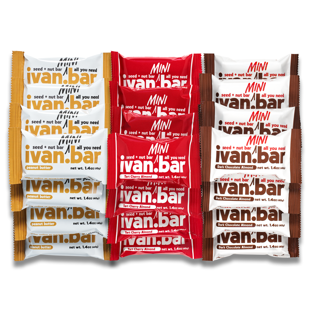 3-way Combo Box Tart Cherry Almond, Dark Chocolate Almond and Peanut Butter Mini Seed + Nut Bar : 24 count