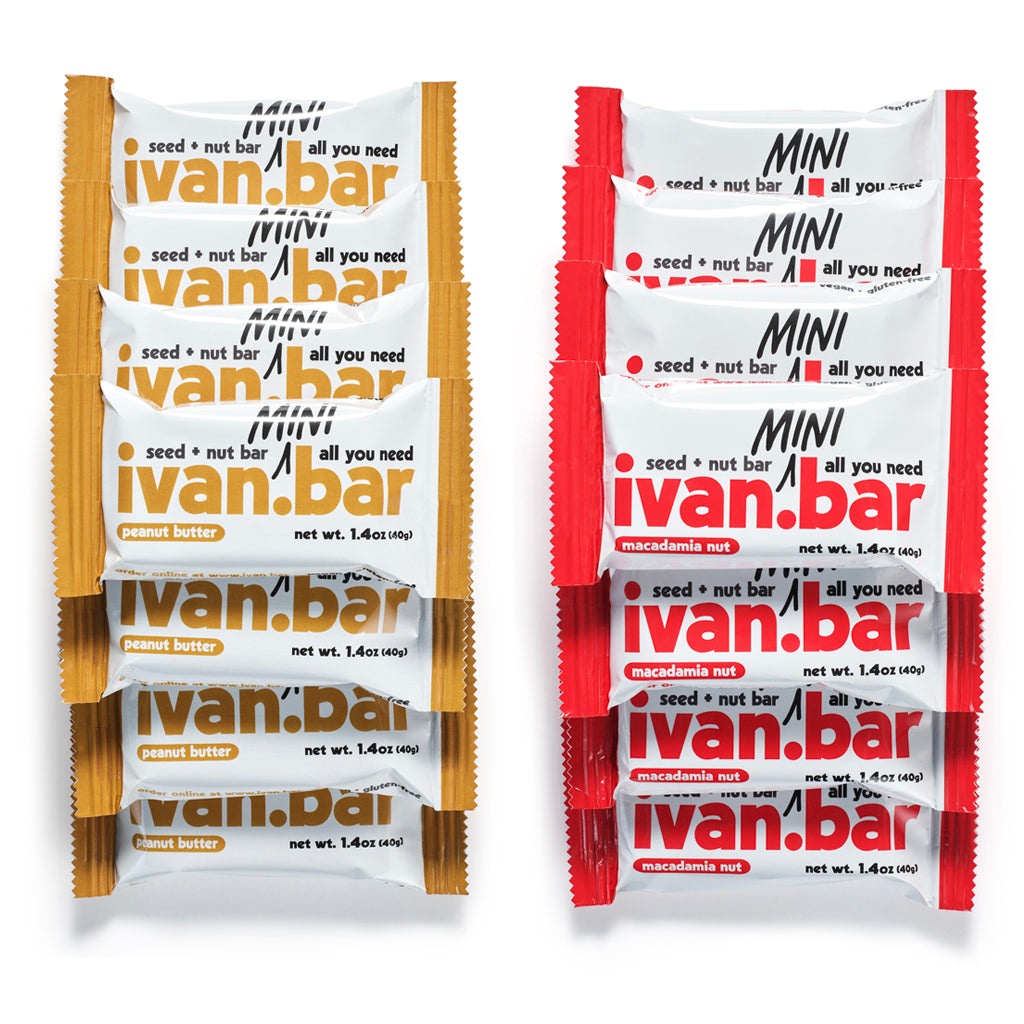 Combo Box Almond Macadamia & Peanut Butter Mini Seed + Nut Bar : 24 count